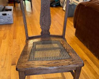 Pair of Cane Seat Dining Chairs. Photo 1 of 3.