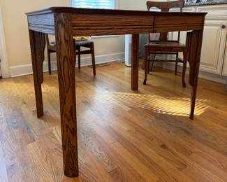 Mid 20th Century Oak Art Deco Breakfast Table and Chairs with One Oak Leaf. Measures 40" x 30" x 30" H. Comes with 7.5" Wide Leaf. Photo 1 of 4.