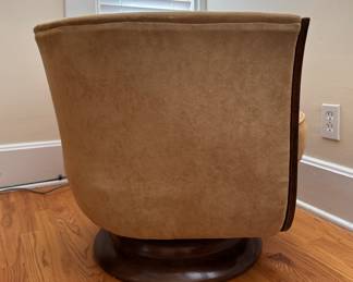 Pair of Art Deco Tulip Chairs Upholstered in Suede. Each Measures 28" W x 28" D x 25" H. Photo 2 of 3.