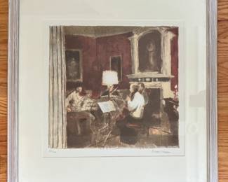 "The Gabrieli Quartet at Stourhead, 1987" 182 / 200 Signed & Numbered Print by Bernard Dunstan (1920-2017). Photo 1 of 3.