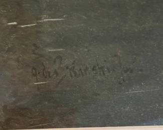 Man Fishing on River. Signed By Artist. Photo 1 of 2.