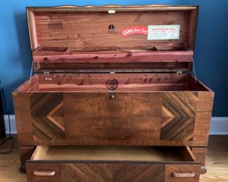 Lane Art Deco Style Cedar Chest. Measures 47" W x 19" D. Photo 1 of 4.