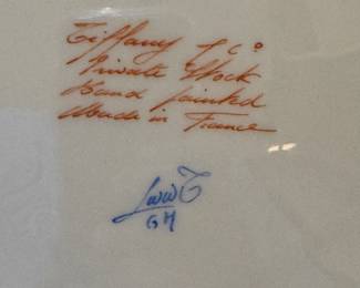 Tiffany & Co Hand-Painted Private Stock Faux Bois Cream Soups - 2 Available. Set Also Includes 2 Dinner / Salad Plates. Photo 2 of 2.