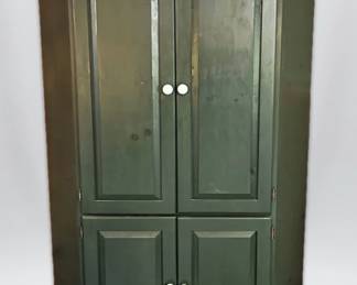 Dark Green Wooden Corner Hutch