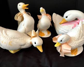 Five Ceramic Duck Figurines 
