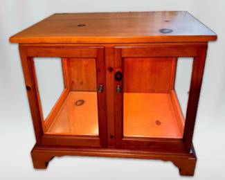Small Lighted Wooden Curio Cabinet 