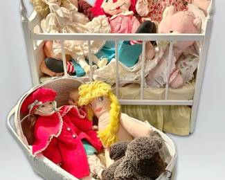 Vintage Toys With Bassinet And Crib