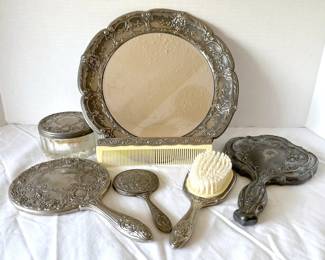 Silver Plated And Silver Toned Vanity Items