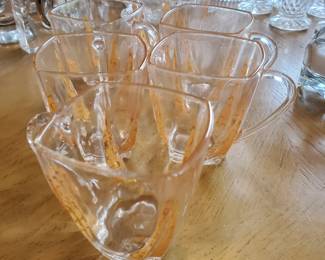 Vintage Alpine Cuisine Gold & Glass Tea Cups