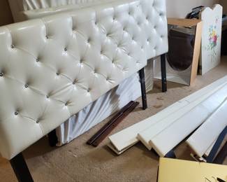 White Faux Leather Matching Bedframes