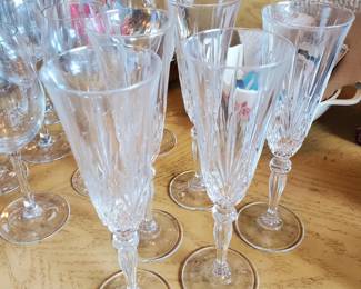 Vintage Crystal Champagne Flutes