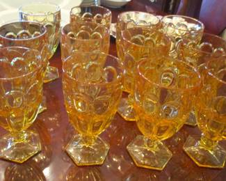 Fostoria Moonstone Amber Crystal..