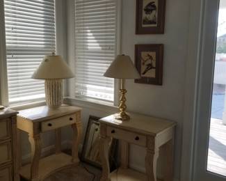 Elegant Hollywood Regency king bedroom suite: nightstands
