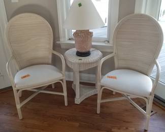 Two very nice rattan arm chairs