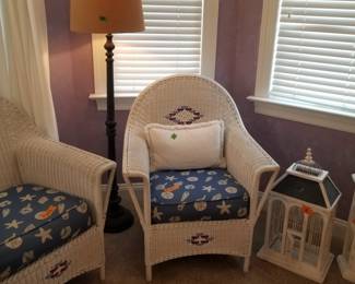 Wicker armchair matches sofa