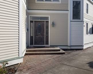 Entry door with two side lights