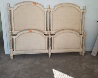 Elegant Hollywood Regency king bedroom suite: bed - headboard, footboard & side rails