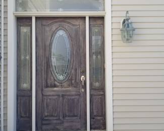 Entry door with two side lights