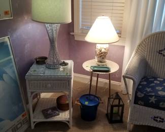 Accent tables; table lamps