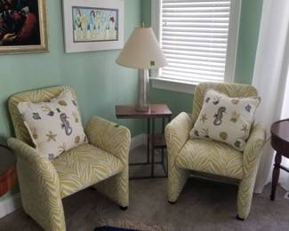 Upholstered swivel chairs