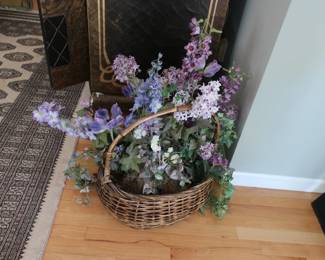 artificial  floral  arrangement  in  basket