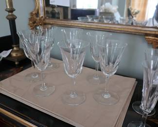  Atlantis  crystal  stemware-   7  water  glasses