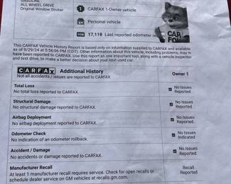 Clean carfax. Still has 2 months of factory warranty. 