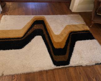 Mid Century rug with wear