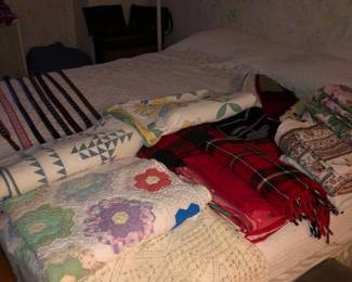 California King mattress set on frame