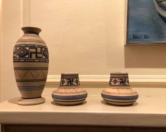 Rare Brush McCoy Zuni Art vases