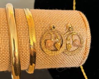 14ct Bracelets, Black Hills Gold Earrings, Necklace