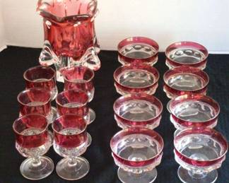 CranberryDeckled Glassware 
