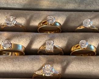 Faux Diamind Solitaire Rings