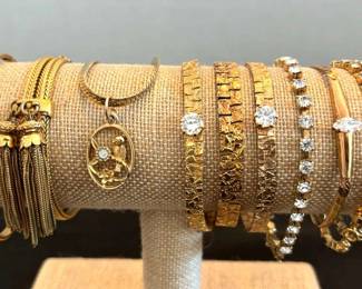 12 Faux Gold  Diamond Bracelets