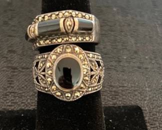 2 Marcasite 925NF Rings