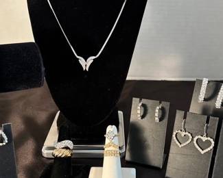 Silver Gold Toned Faux Diamond Jewelry