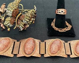 Vintage Yuhong Butterfly Bracelet, 925 Mom Ring 