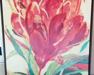 Red Green Floral Giclee