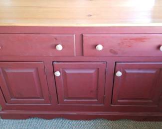 Nice Red Natural Pine Side Hutch