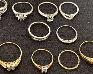 Vintage 14k Wedding Bands Stones