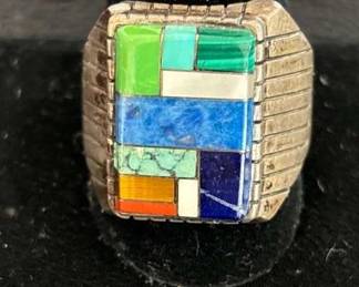 Mens TurquoiseSilver Ring