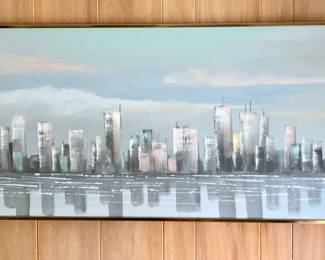 A Large Lee Reynolds CITY SCAPE Painting Sofa Size