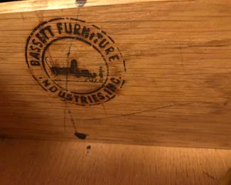 The Tan 3 piece (Plus Mirror)Bedroom Set is Bassett Furniture. $275. The Long Dresser is 50 inches long by 18 inches deep by 32 inches tall.
The Tall Chest of Drawers is 32 inches long by 18 inches deep by 42 inches tall.
The Headboard has Sliding Doors which I think is for a full size bed is 56 inches long 9 inches deep 36 1/2 inches tall And the footboard is also 56 inches long. $275