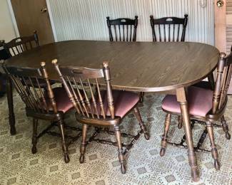 Dining Room Table & 6 Chairs $165 - Great Shape $165 The Table measures 80 1/2 inches long (with 2 removable 11 inch Leaves) by 41 inches wide & 29 inches tall