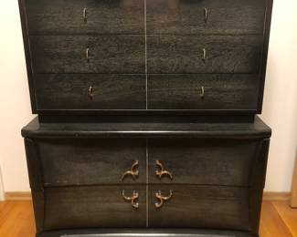 The Black 5 piece (Plus mirror) Bedroom Set $300 4 pieces have glass tops. The tall chest of drawers is 38 inches long by 20 inches deep 48 inches tall.
The Black Long Dresser is 64 inches long 20 inches deep. The base is 33 inches tall. The mirror is 56 inches long. I’m 33 1/2 inches tall. There is a corner of the glass broken.
The 2 Nightstands are 22 inches long 15 1/2 inches deep and 26 inches tall.
The Black Headboard and Footboard are 58 inches long 10 inches deep and 38 1/2 inches tall. $300