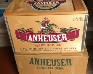 Anheuser Busch 790-100 Wooden Beer Box & Box it came in.