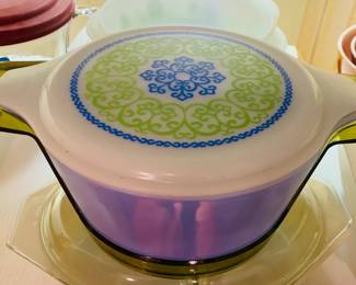 Pyrex Ocean Filigree Casserole Bowl - RARE from 1970's