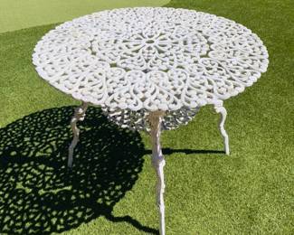 White Metal Patio Table