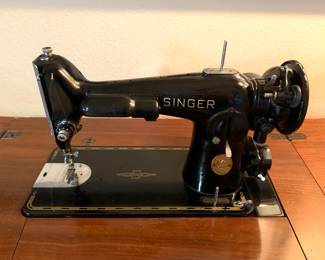 Close-up of Antique Singer Sewing Machine