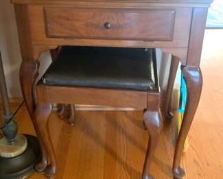 Sewing Cabinet Folded Up - Black Bench